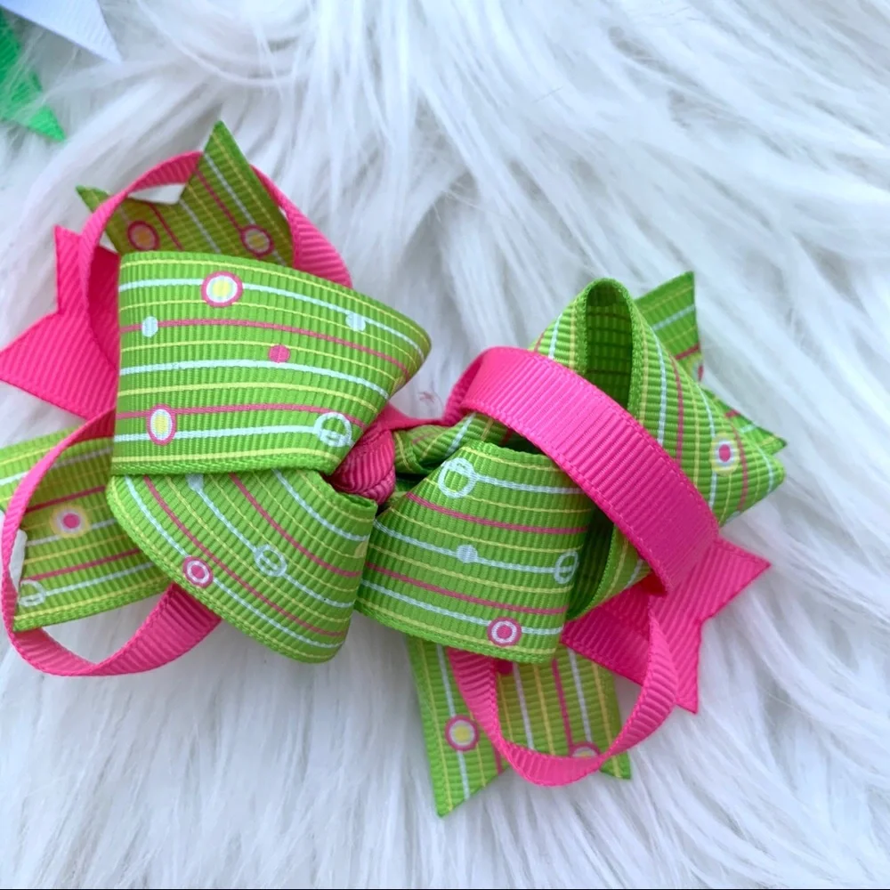 Bundle of 3 Holiday Hair Bow Clips Toddler Girl OS
